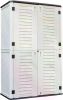 Outdoor Storage Shed,Horizontal Storage Box Waterproof for Garden,Patios,Backyards,Multi-Opening Door,Large Capacity,White/Brown