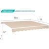 AECOJOY 13'×10' Patio Awning Retractable Awning Sun Shade Awning Cover Outdoor Patio Canopy Sunsetter Deck Awnings