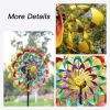 Yard Garden Wind Spinner with Stake, Floral Outdoor Metal Wind Spinners, Lawn Yard Art Garden Decor, Garden Wind Spinner