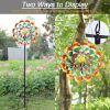 Yard Garden Wind Spinner with Stake, Floral Outdoor Metal Wind Spinners, Lawn Yard Art Garden Decor, Garden Wind Spinner