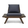 Wood Outdoor Club Chairs with Cushions, Teak, White Beach Chairs