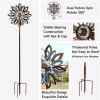 Yard Garden Wind Spinner with Solar Lights, Large Outdoor Metal Wind Spinners, Lawn Yard Art Garden Decor, Garden Wind Spinner
