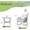 Rocking Chairs 3-Piece, All Weather Resistant, Rocking Wicker Bistro Set, Outdoor Furniture Conversation Set with Porch Chairs