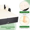 Tangkula Outdoor Rattan Daybed,Sunbed Wicker Furniture w/Spacious Seat,Upholstered Cushion&High-Resilience Sponge,Wicker Patio