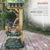 TZL128 Outdoor Floor Tiered Rustic Soothing Water Well Garden Waterfall Fountain for Garden, 50", Brown