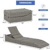 Folding Outdoor Adjustable Chaise Lounge Chair with Removable Cushion, Fully Assembled, Patio PE Rattan Reclining Lounger
