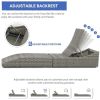 Folding Outdoor Adjustable Chaise Lounge Chair with Removable Cushion, Fully Assembled, Patio PE Rattan Reclining Lounger