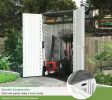 Outdoor Storage Shed,Horizontal Storage Box Waterproof for Garden,Patios,Backyards,Multi-Opening Door,Large Capacity,White/Brown