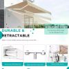Patio Canopy Outdoor, 10'×8' Manual Retractable Awning Sun Shade with Manual Crank Handle, Wall Mounting Canopy Tent