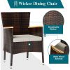 Patio Furniture Set for 5 Piece, with Wood Table Top, Outdoor Table and Chairs with Soft Cushions, Outside Furniture Set
