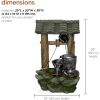 TZL128 Outdoor Floor Tiered Rustic Soothing Water Well Garden Waterfall Fountain for Garden, 50", Brown